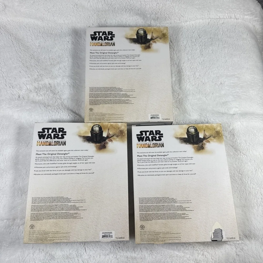 Lot of 3 Wet Brush Star Wars Mandalorian Hair Detangler 3 packs of 3 total 9